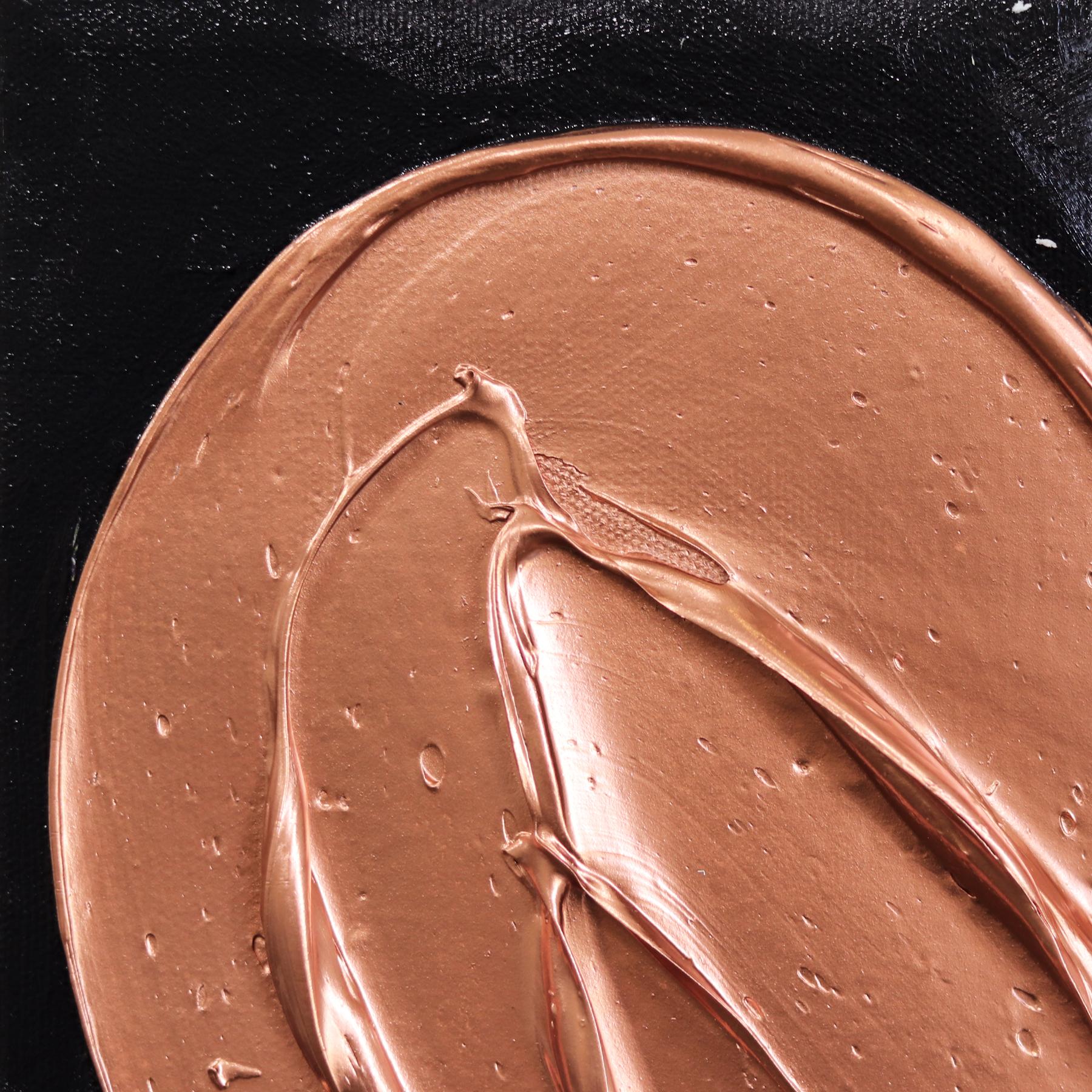 Where Love Begins - Impasto Thick Paint Original Metallic Textured Heart Artwork For Sale 2