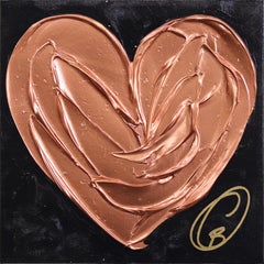 Where Love Begins - Impasto Thick Paint Original Metallic Textured Heart Artwork