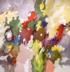 "Concertina Pageant" - nature-based abstract painting - bright colors