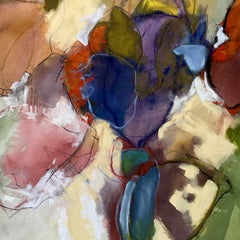 "Hours in the Queue" - nature-based abstract painting - lyrical - colorful