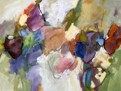 "Hours in the Queue" - nature-based abstract painting - lyrical - colorful