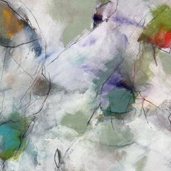 "Milky Refuge" - nature-based abstract painting - lyrical - colorful - soft