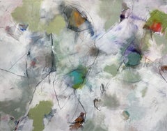 "Refugio Lácteo" - pintura abstracta basada en la naturaleza - lírica - colorida - suave