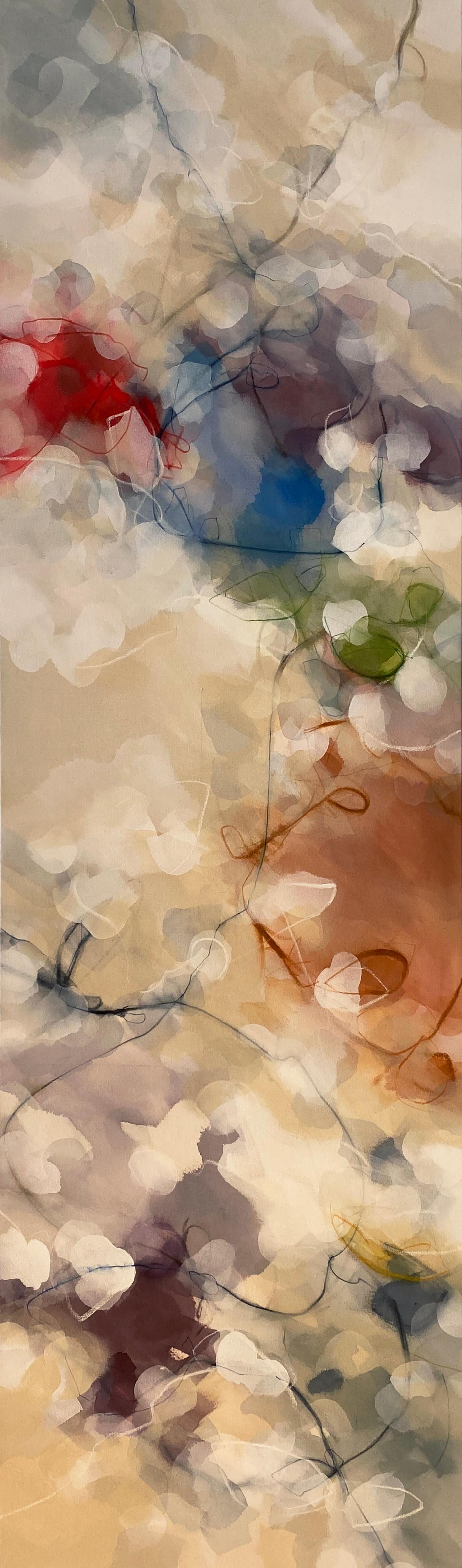 Cynthia Knapp Abstract Painting – ""Petal Coruscation #1"" - abstraktes Gemälde auf Naturbasis - Frankenthaler