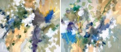 "Il dittico della vena di zafferano" - pittura astratta naturalistica - lirica - colorata