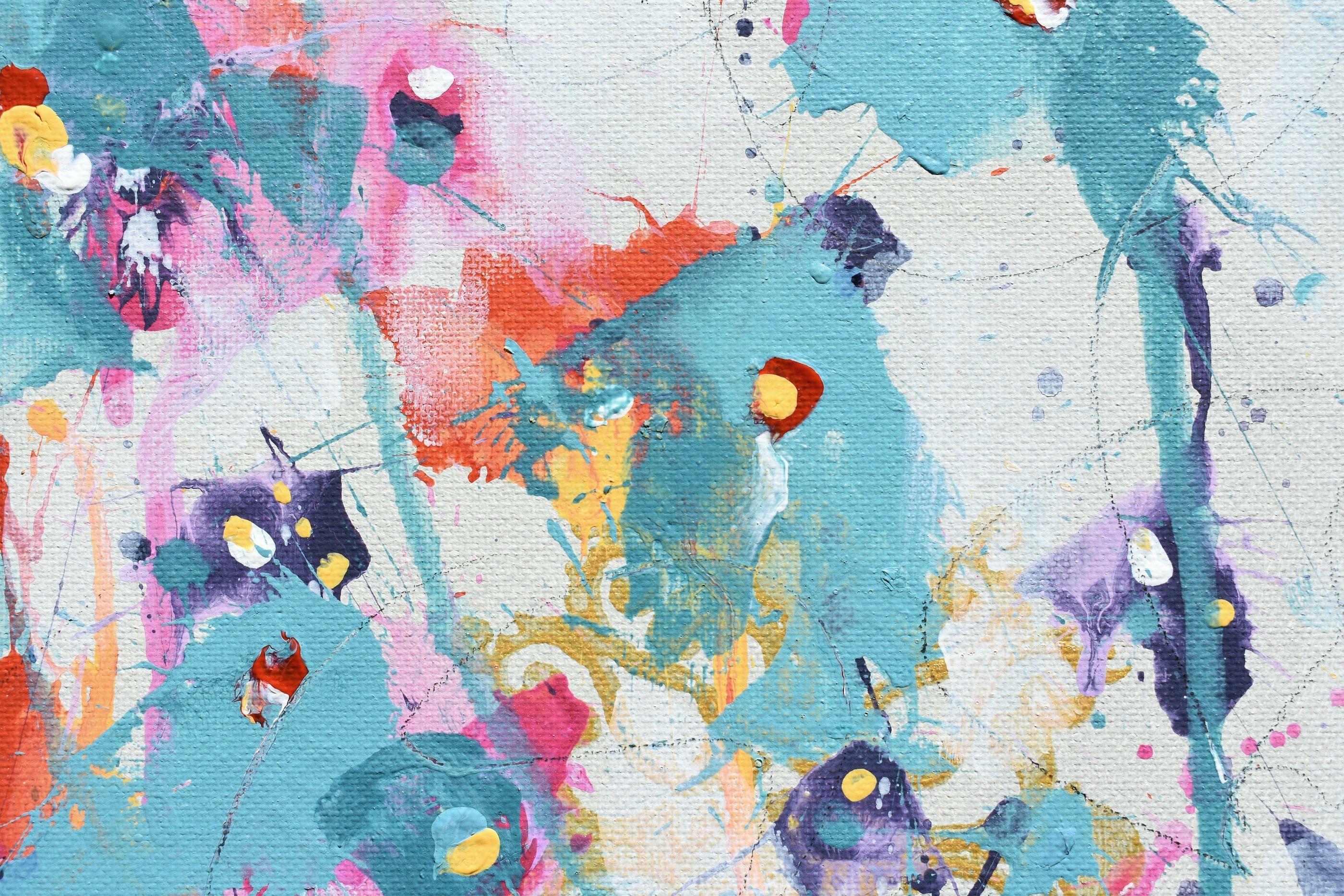 Garden Serenade was inspired by beautiful flowers in early spring. I built on the feelings and energy I get from the flowers to create something different and unique.   :: Mixed Media :: Abstract :: This piece comes with an official certificate of