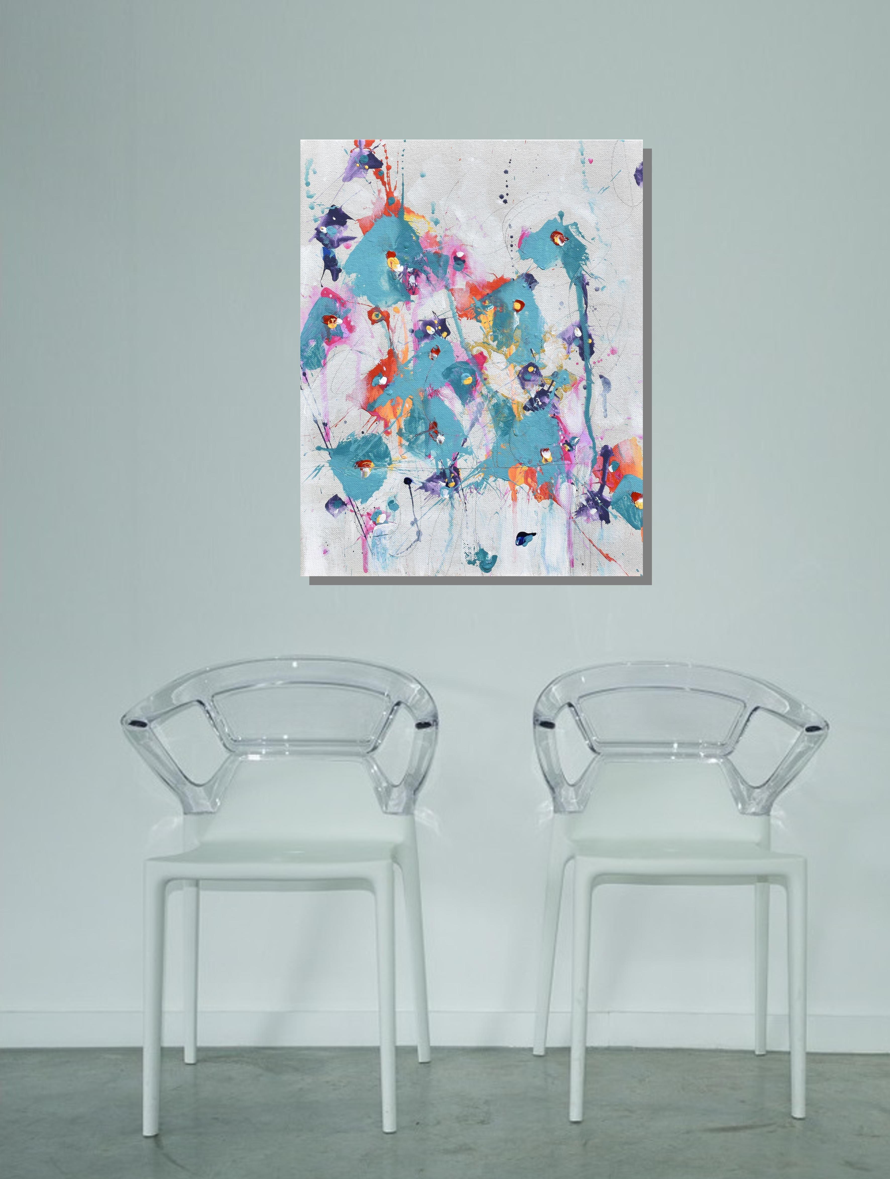 Garden Serenade, Mixed Media on MDF Panel For Sale 1