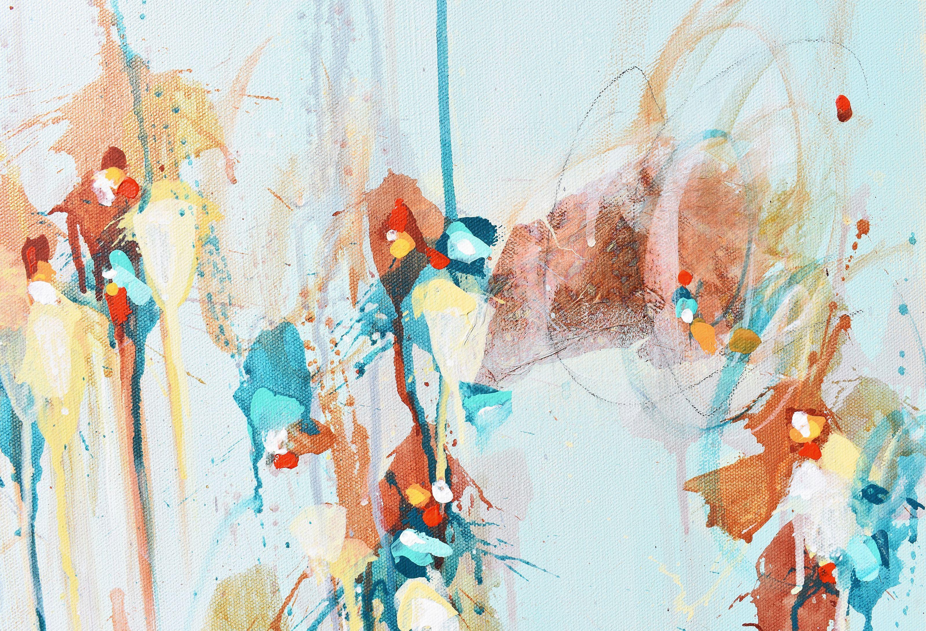 Beautiful Beginnings - Abstract art - 36 x 24 IN / 91 x 61 CM - Abstract Painting on Canvas, Ready to Hang    