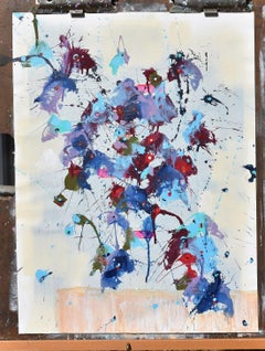 Days of Wine and Roses-Abstract Floral Painting, Painting, Acrylic on Canvas