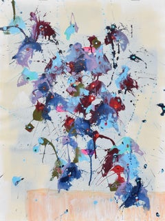 Days of Wine and Roses-Abstract Floral Painting, Painting, Acrylic on Canvas