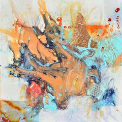 First Light Of Day - Abstract art - 20 x 20 IN, Painting, Acrylic on Canvas