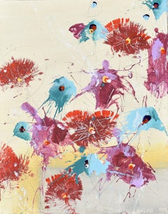 Fleurs de Gratitude (Flowers of Gratitude), Painting, Acrylic on MDF Panel
