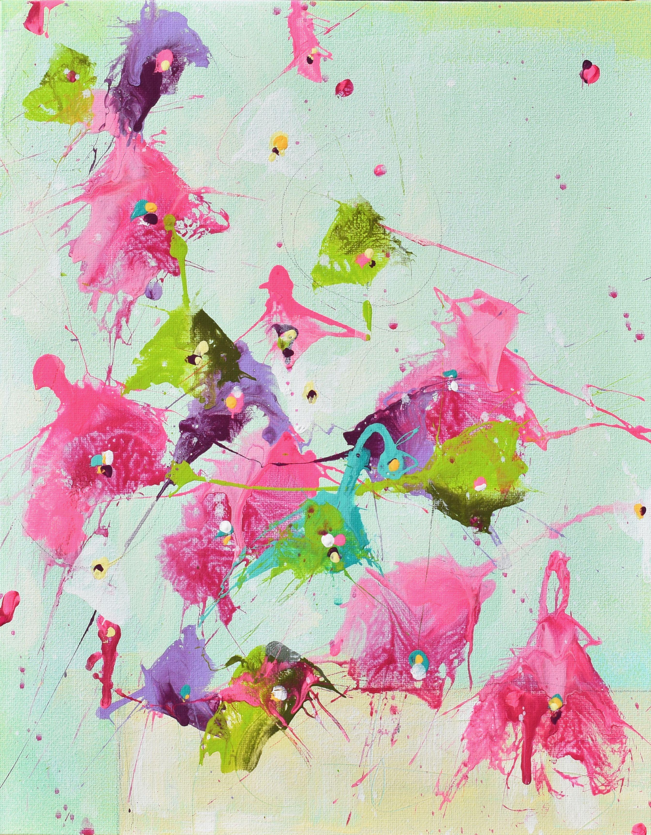 Fleurs de Renaissance (Flowers of Rebirth), Painting, Acrylic on MDF Panel
