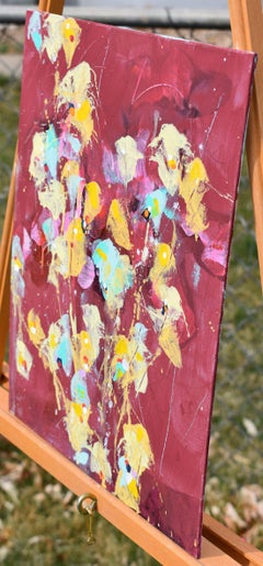Forsythia in fiore, Pittura, Acrilico su pannello MDF