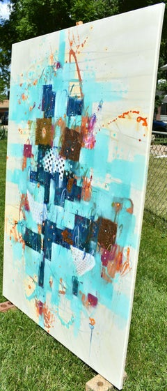 Gleam of The Flower Moon, Painting, Acrylic on Canvas