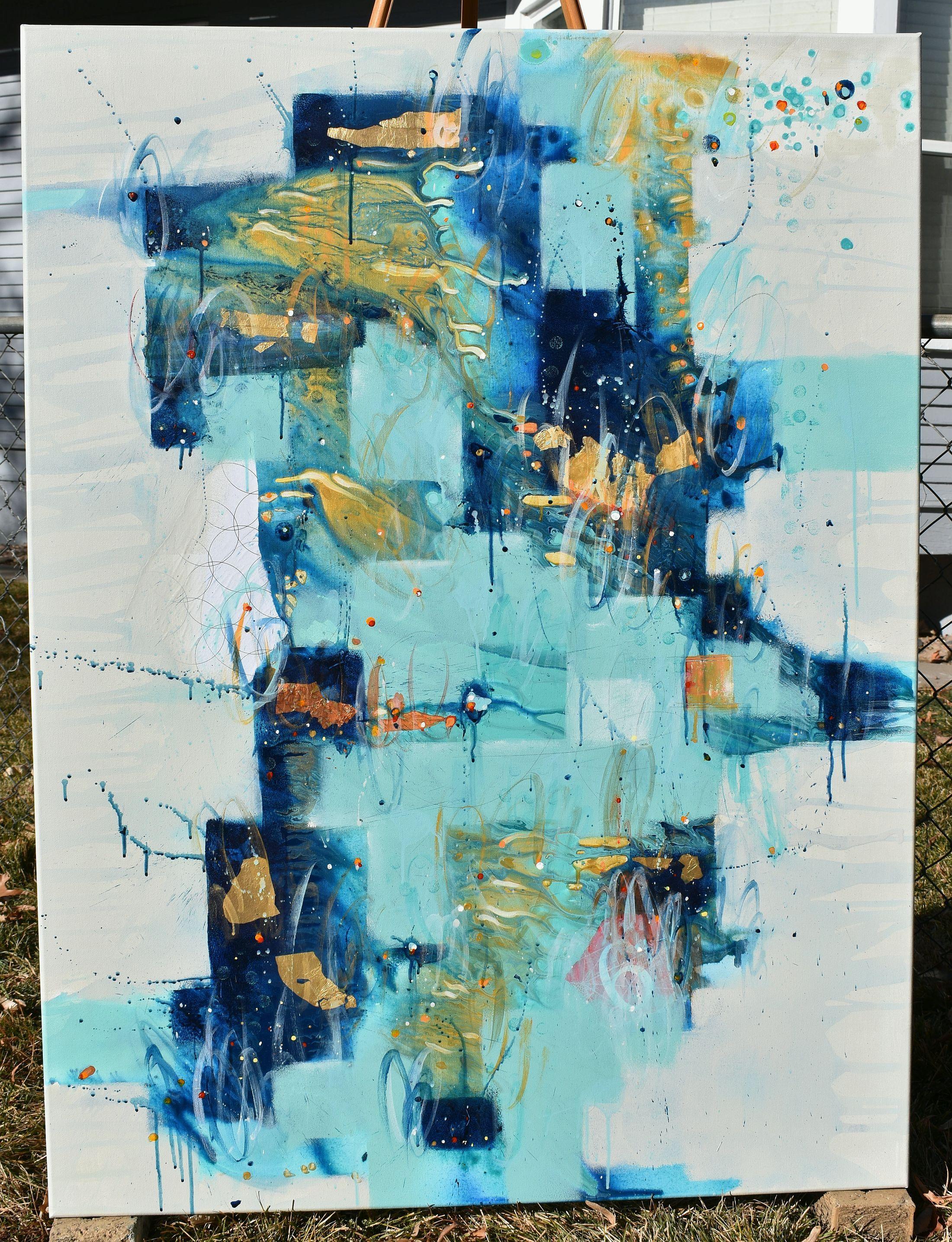 Glow of The Long Night's Moon, Painting, Acrylic on Canvas For Sale 1