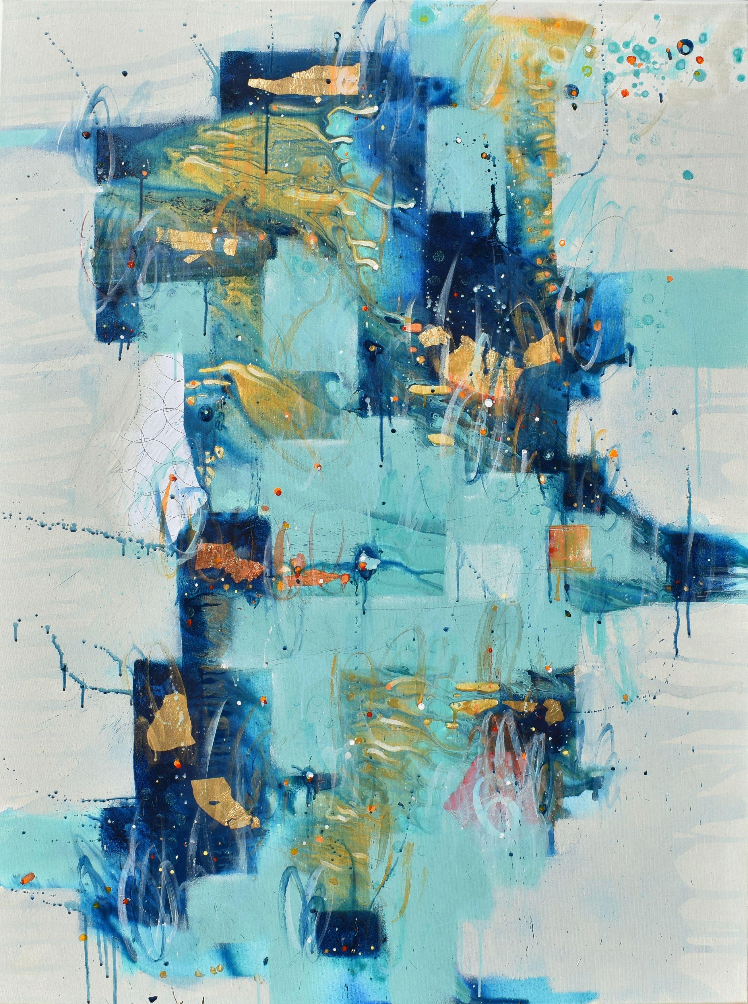 Cynthia  Ligeros Abstract Painting - Glow of The Long Night's Moon, Painting, Acrylic on Canvas
