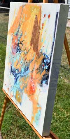 Heart of Compassion - Abstract art - 20 x 20 IN, Painting, Acrylic on Canvas