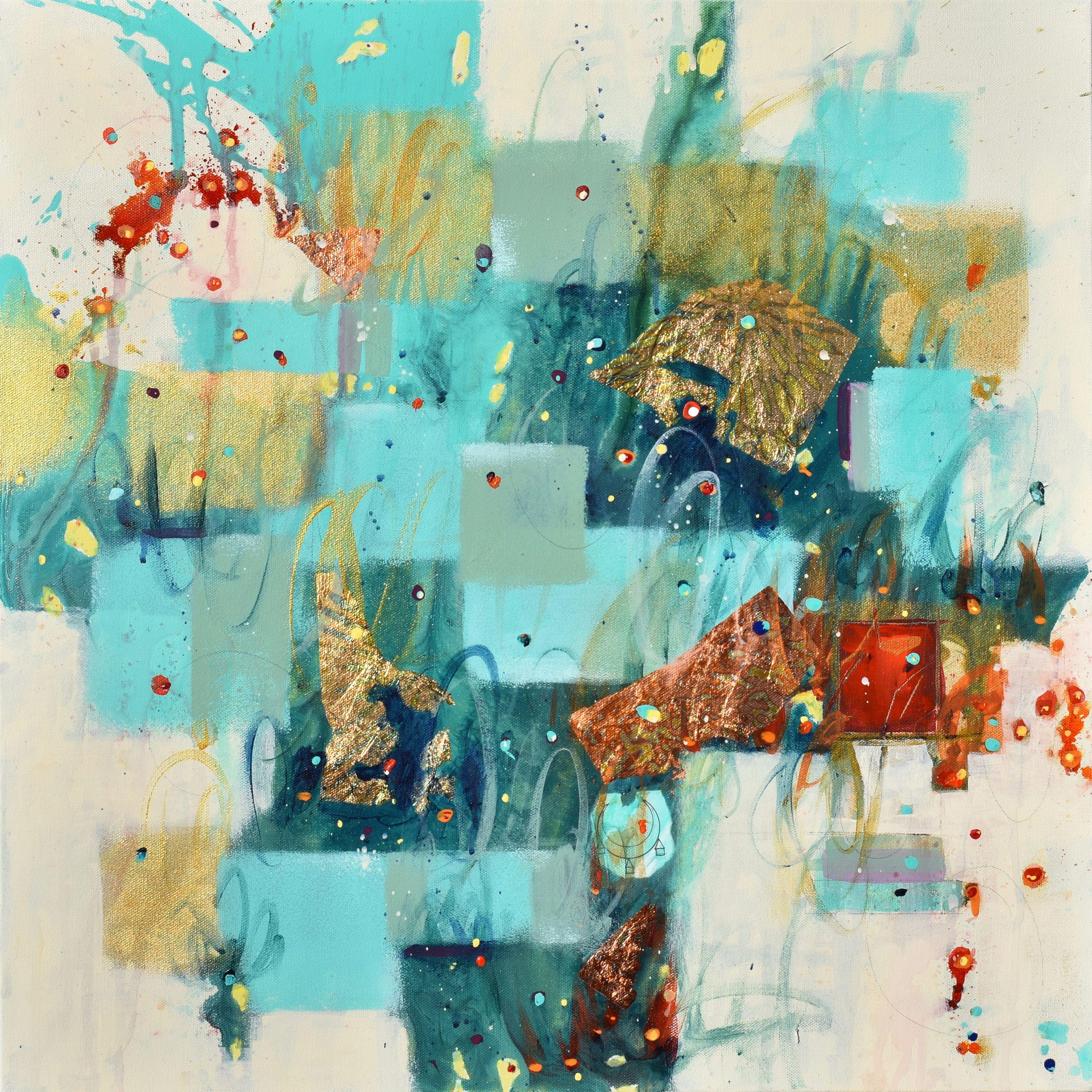 Cynthia  Ligeros Abstract Painting - One Wintry Day, Painting, Acrylic on Canvas