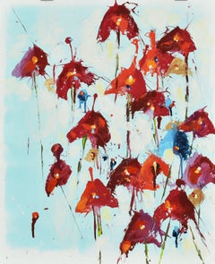 Scarlet Serenade, Painting, Acrylic on Canvas
