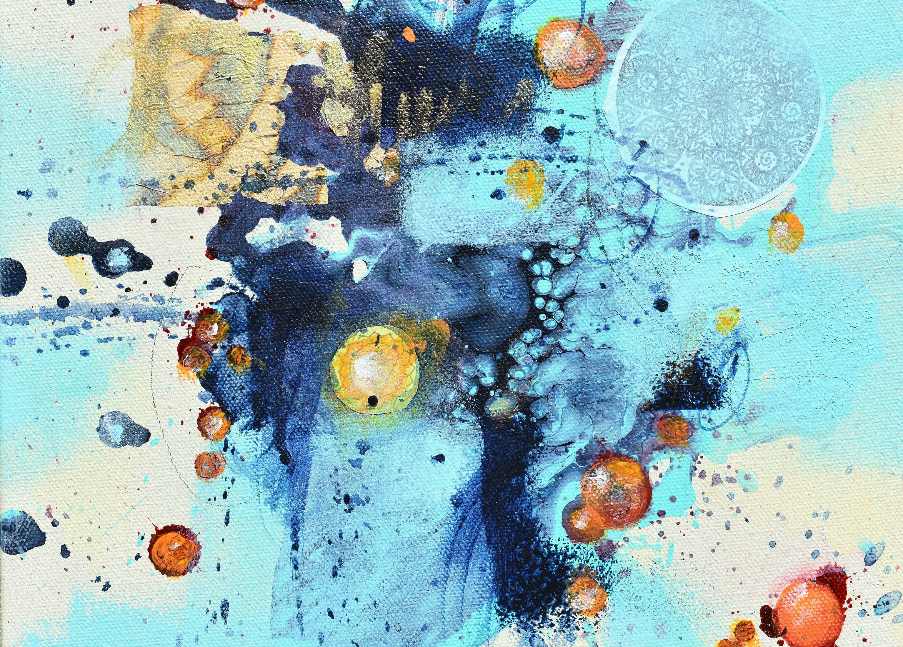 Shine Like A Diamond - Arte astratta - 12 x 12 IN, Pittura, Acrilico su tela - Painting Astratto di Cynthia  Ligeros
