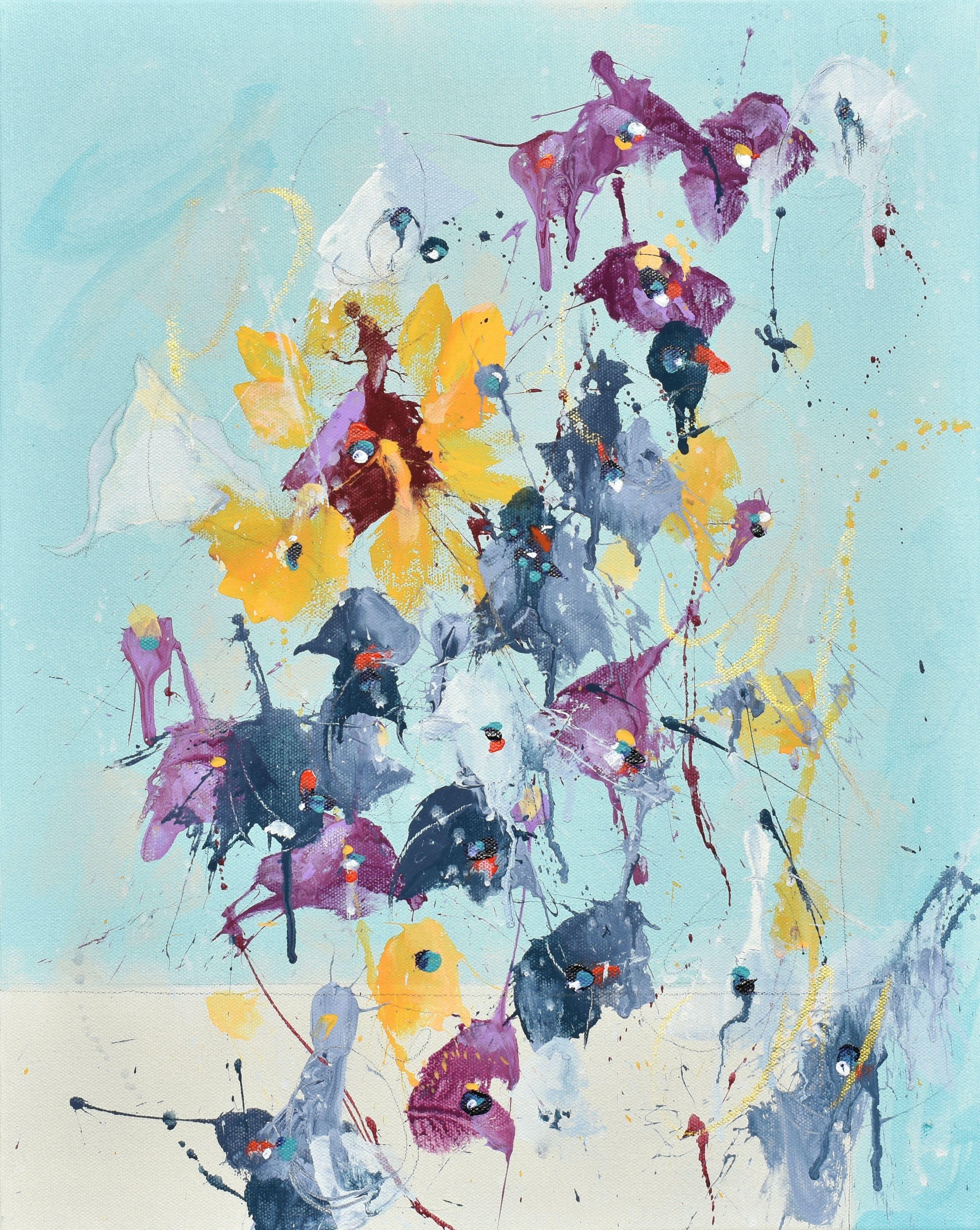 Abstract Painting di Cynthia  Ligeros - Sogni di primavera, Pittura, Acrilico su tela