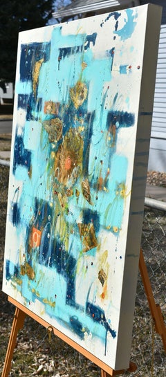 Storm Moon Rising - Abstract art - 24 x 30 IN, Painting, Acrylic on Canvas