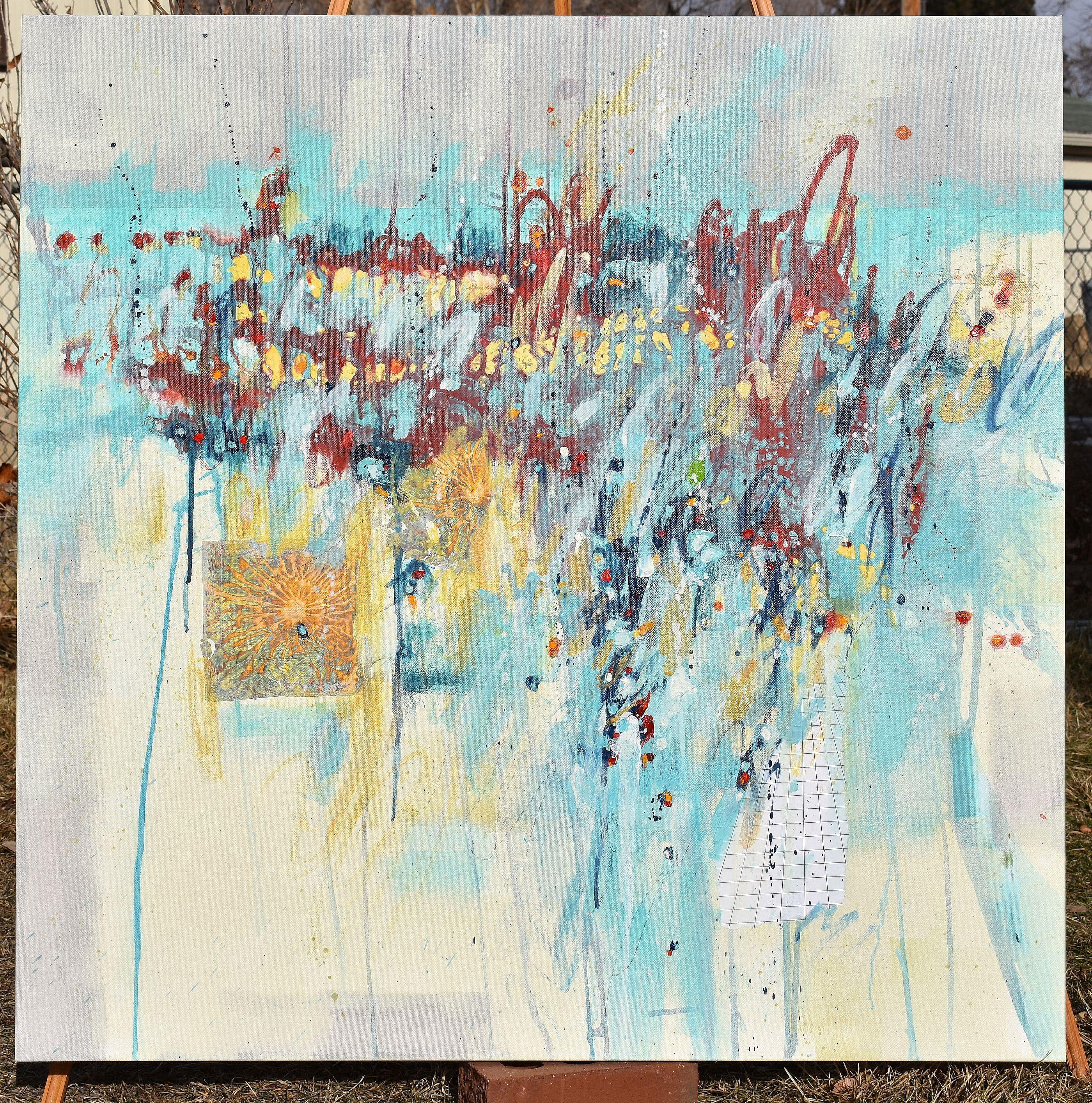 Il titolo di questo quadro deriva dalla sensazione e dai colori che si provano camminando per la città al crepuscolo. C'è una qualità della luce che fa sembrare il mondo irreale e quasi magico.    Ho iniziato questo dipinto annacquando i colori