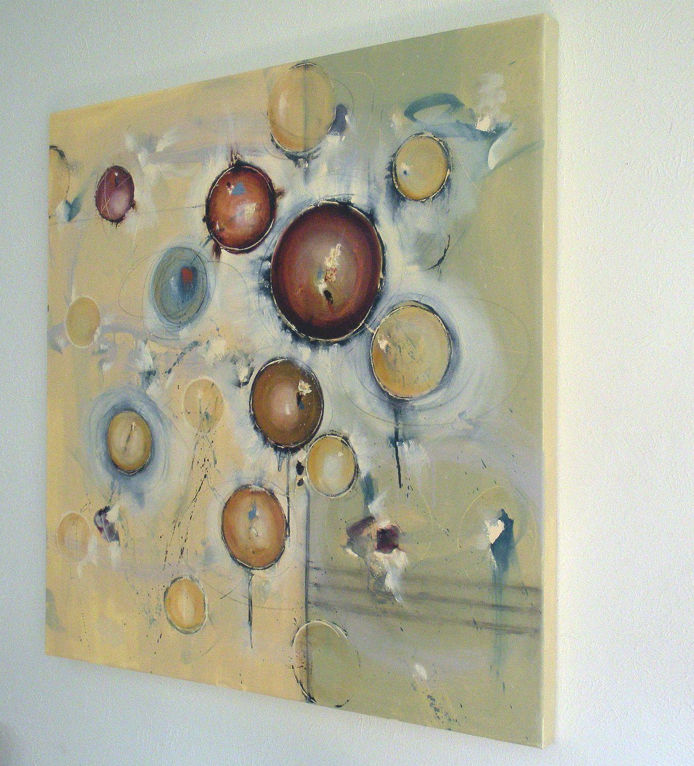 Octubre silencioso, Técnica mixta sobre lienzo - Mixed Media Art Abstracto de Cynthia Ligeros