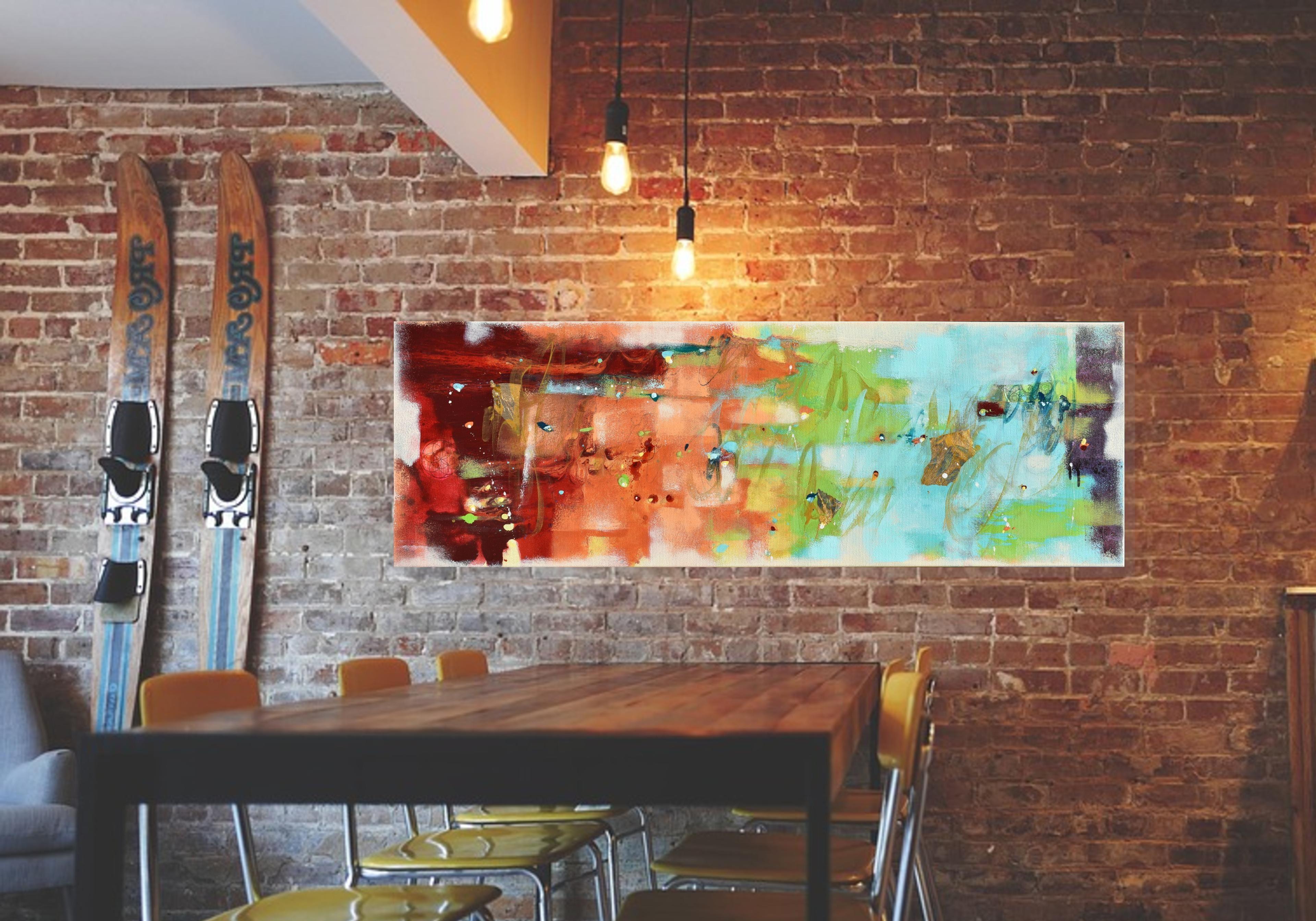 Tutti i nostri colori, Pittura, Acrilico su tela - Abstract Painting Beige di Cynthia Ligeros