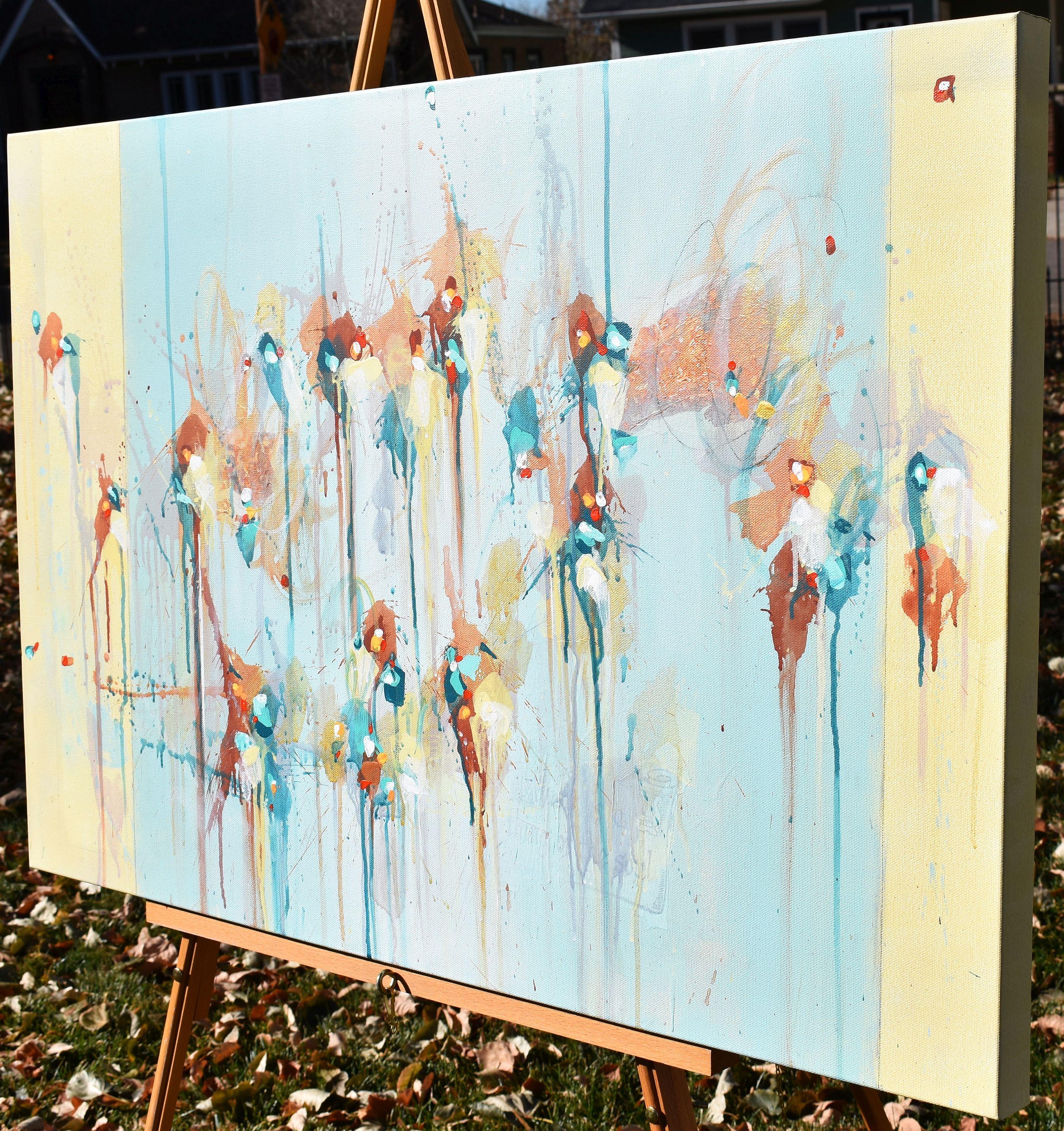Beautiful Beginnings - Abstract Drip Acylic Painting For Sale 1