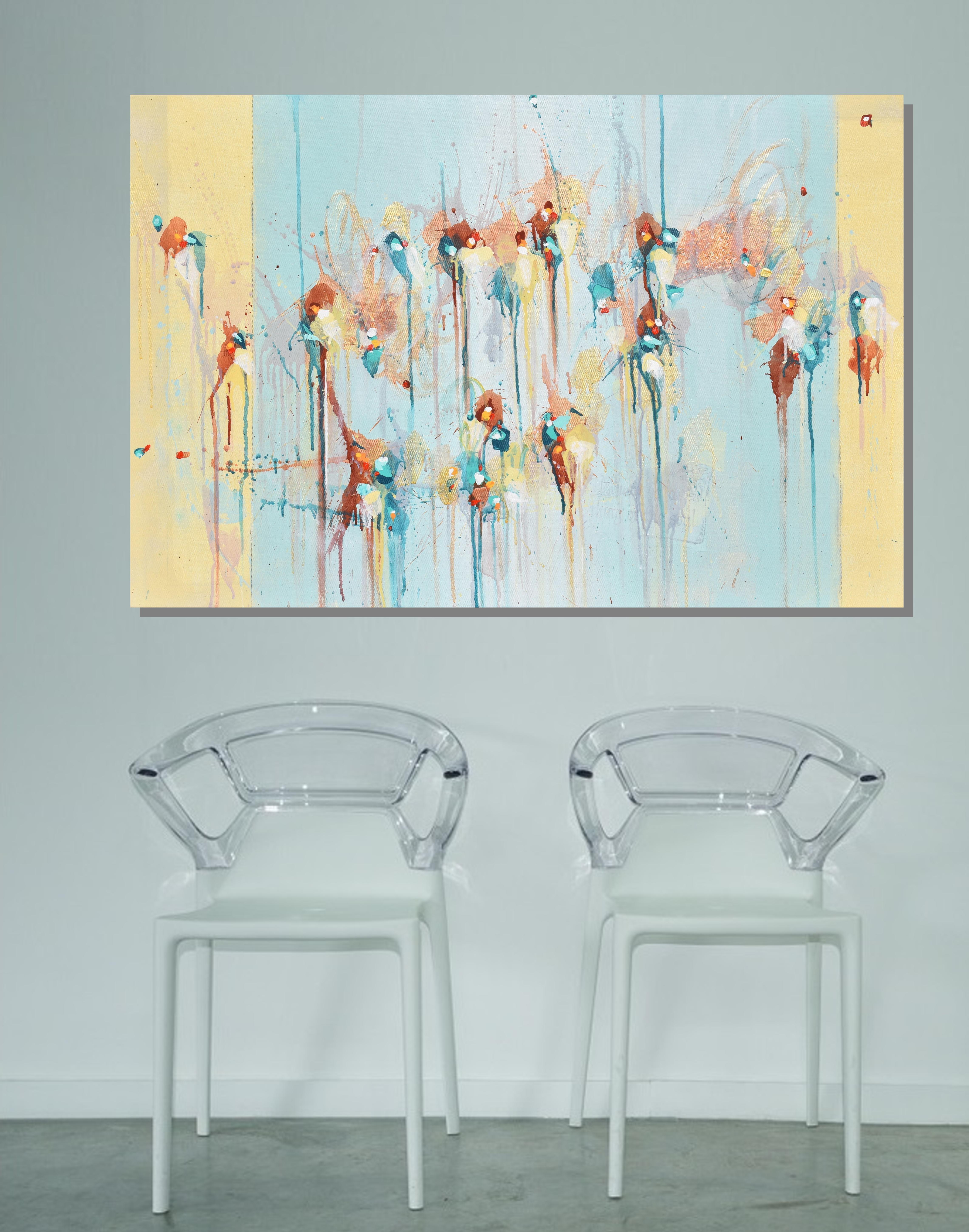 Beautiful Beginnings - Abstract Drip Acylic Painting For Sale 2
