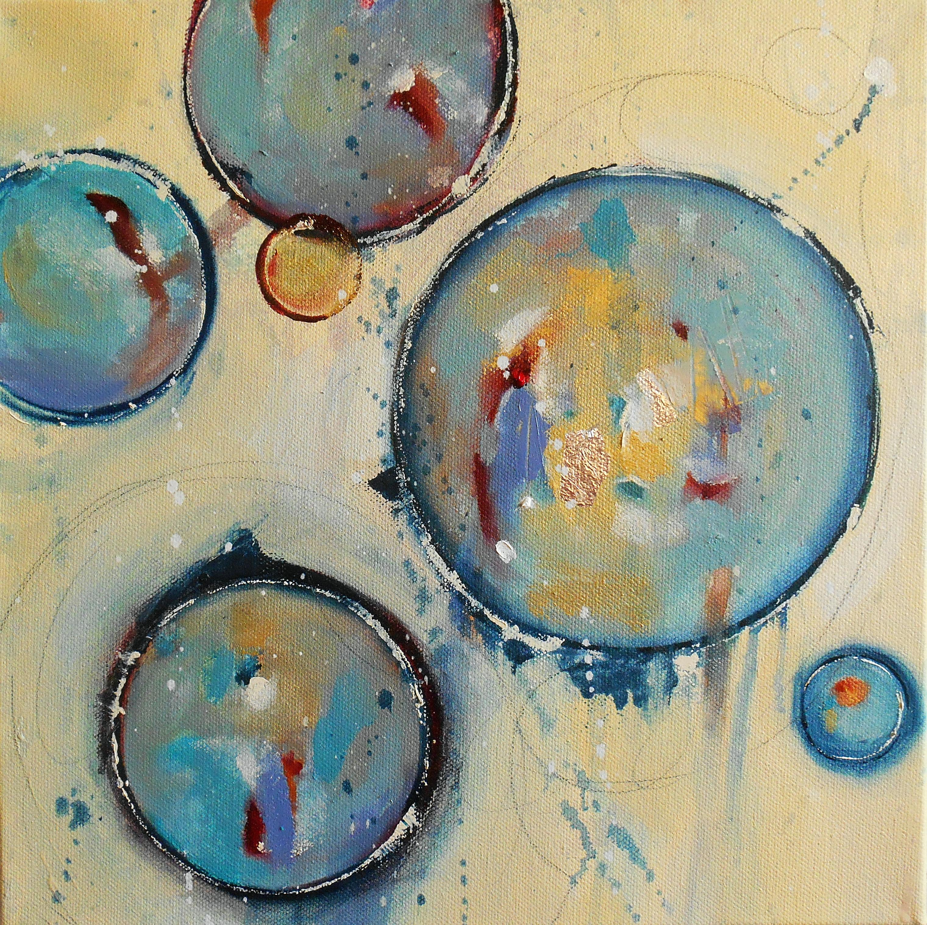 Cynthia Ligeros Abstract Painting - Blue Tuesday