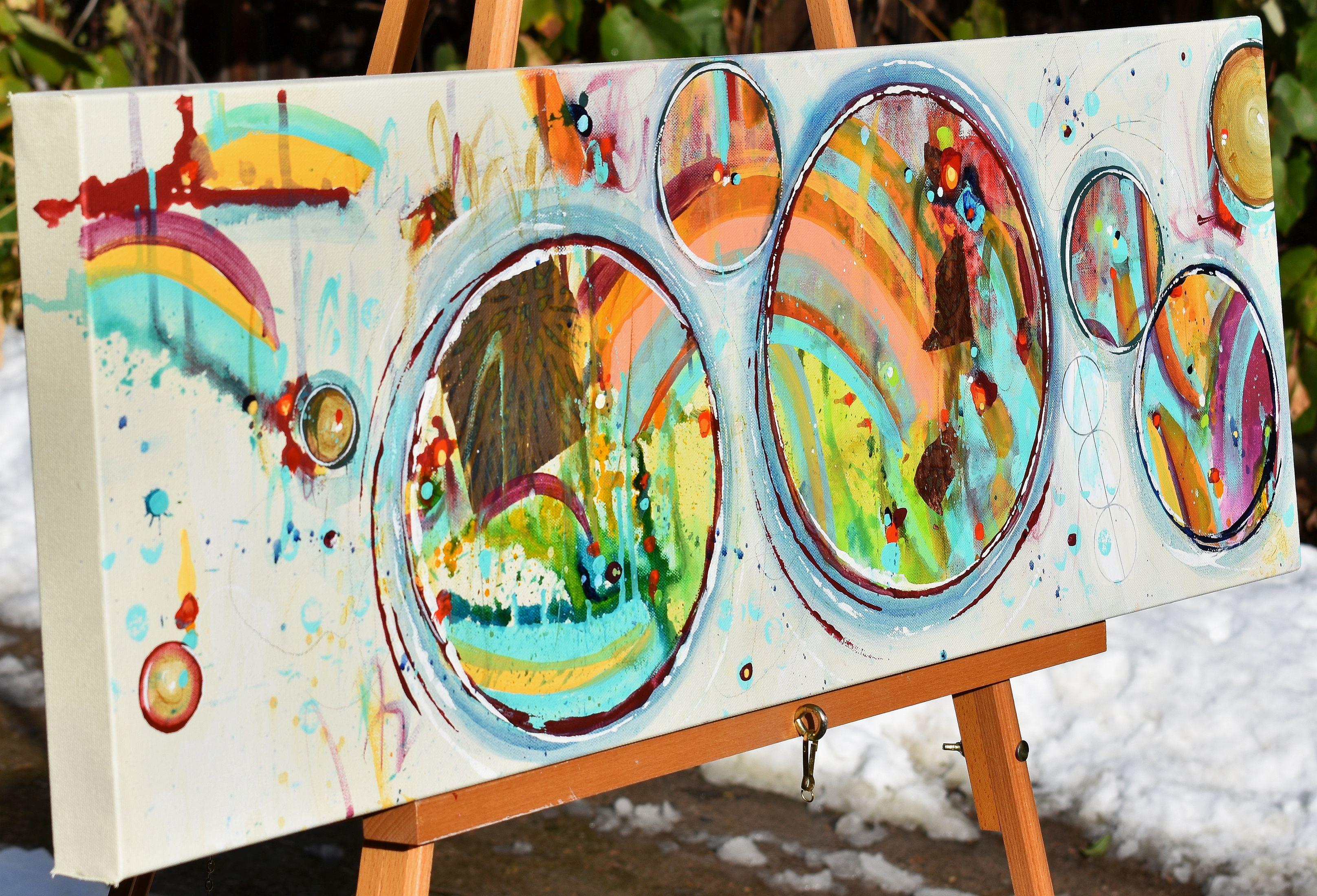Inseguendo gli arcobaleni, Pittura astratta - Painting di Cynthia Ligeros
