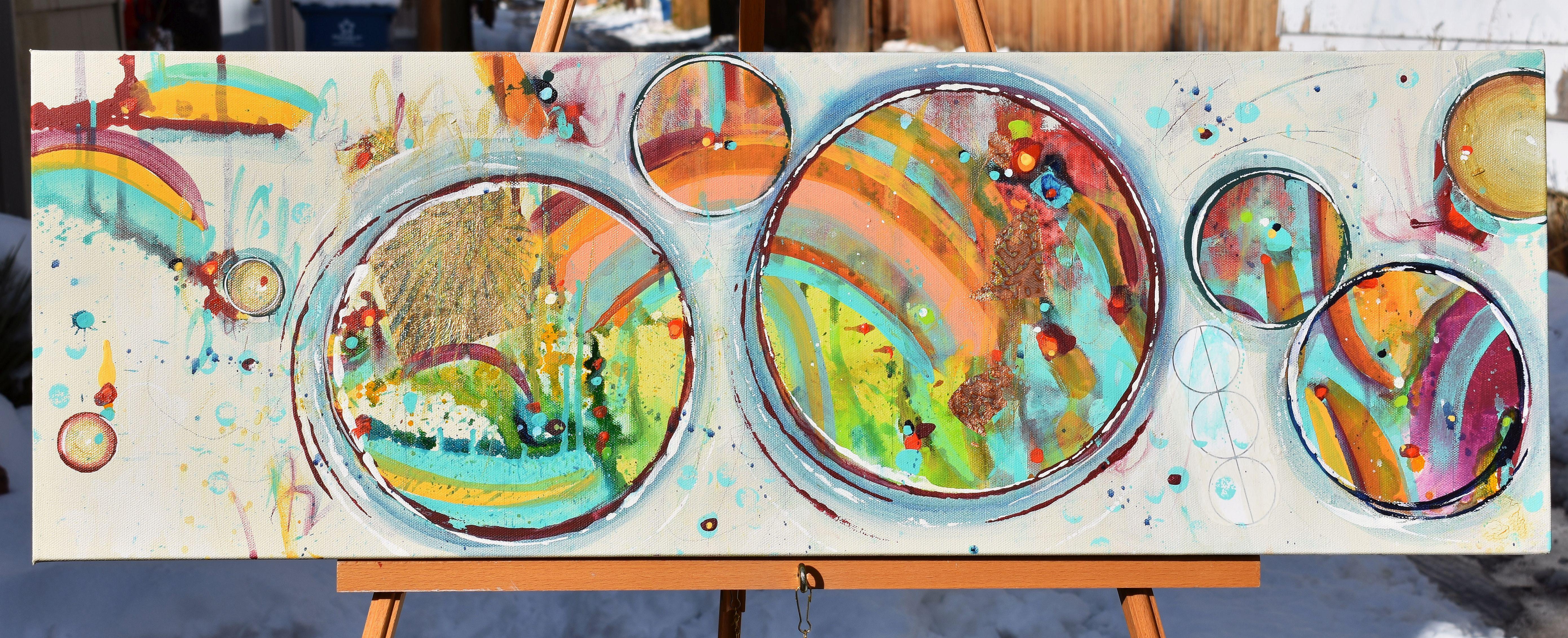Inseguendo gli arcobaleni, Pittura astratta - Painting Astratto di Cynthia Ligeros