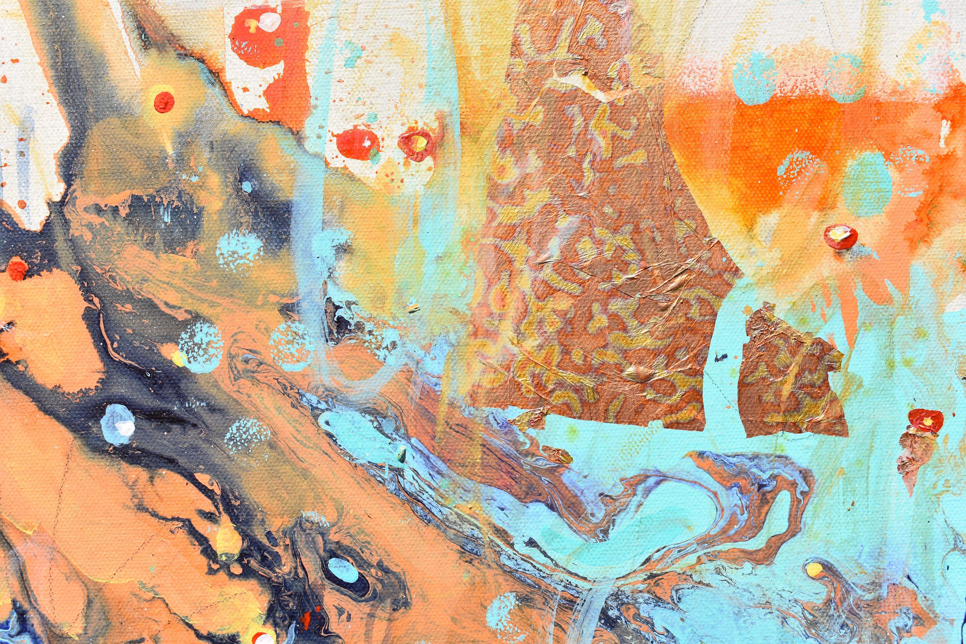 First Light Of Day - Pittura geometrica astratta ed espressiva - Painting di Cynthia Ligeros
