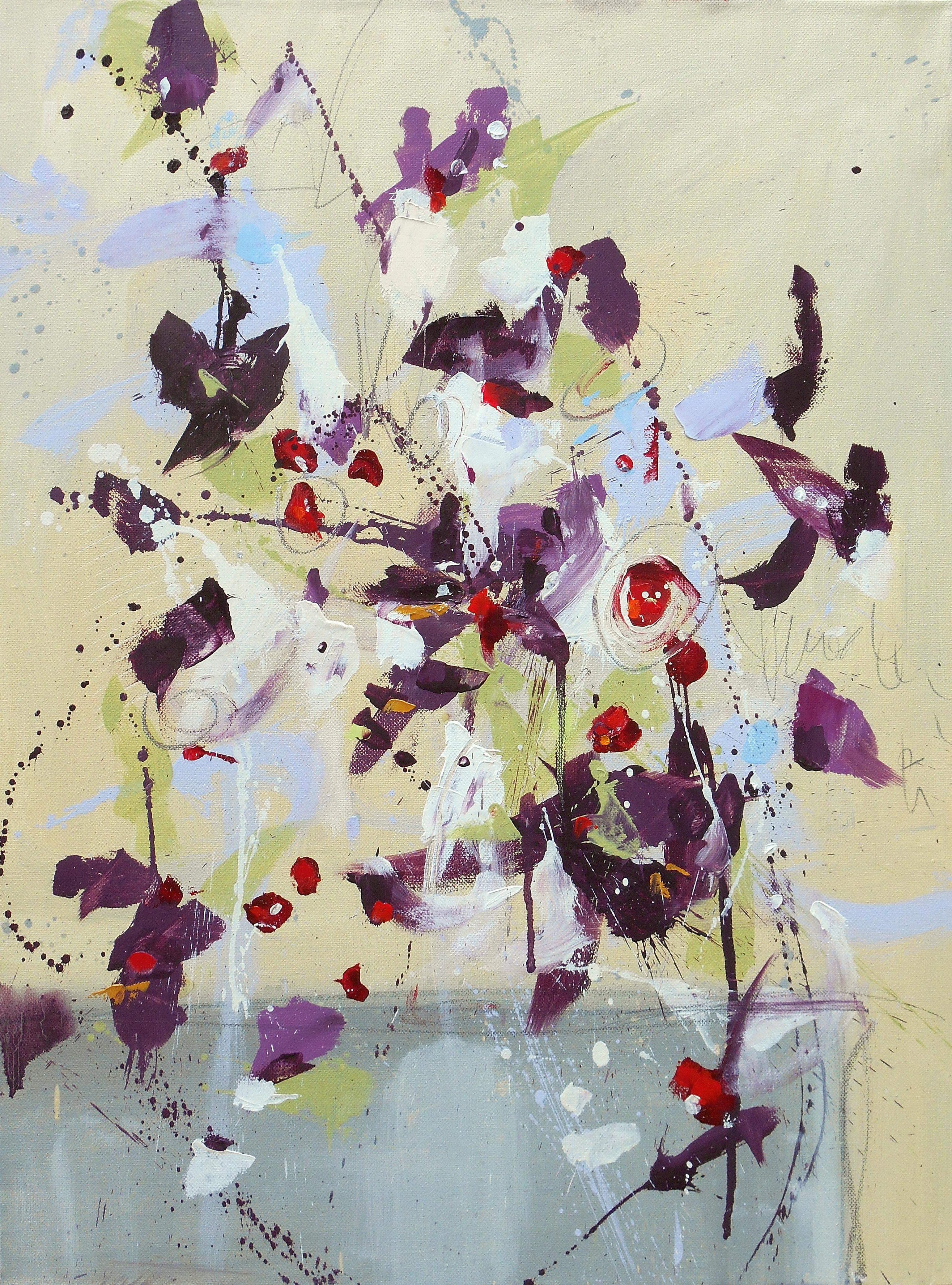 Cynthia Ligeros Abstract Painting - Fleur du Ciel de l'Est (Flower of the Eastern Sky)