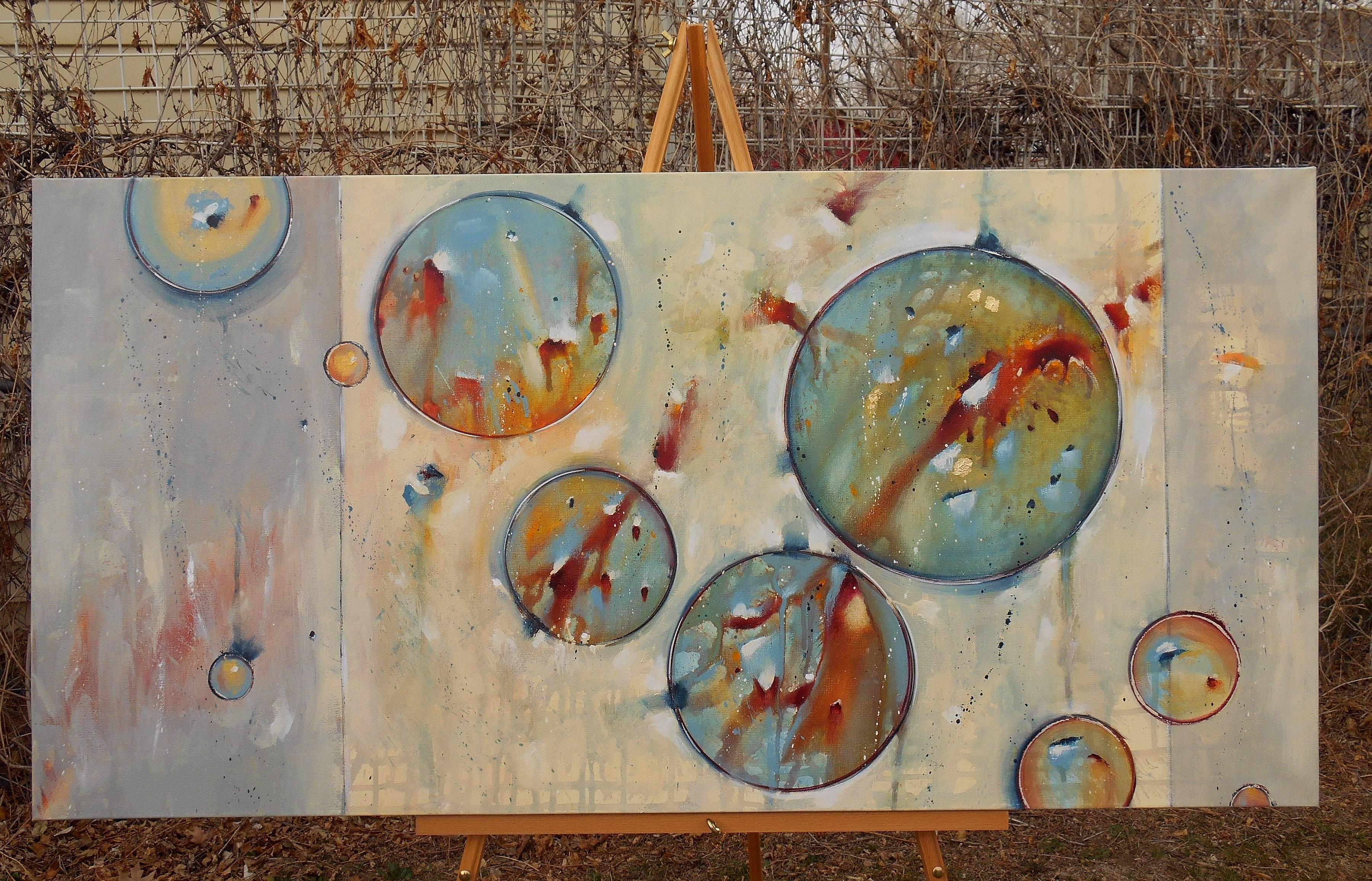 <p>Artist Comments<br />Nowhere To Be Found was inspired by the feeling of buoyancy and exhilaration that comes in very early spring.  Circles are a powerful inspiration for me. In my work, they symbolize the dynamic and endlessly changing cycles of