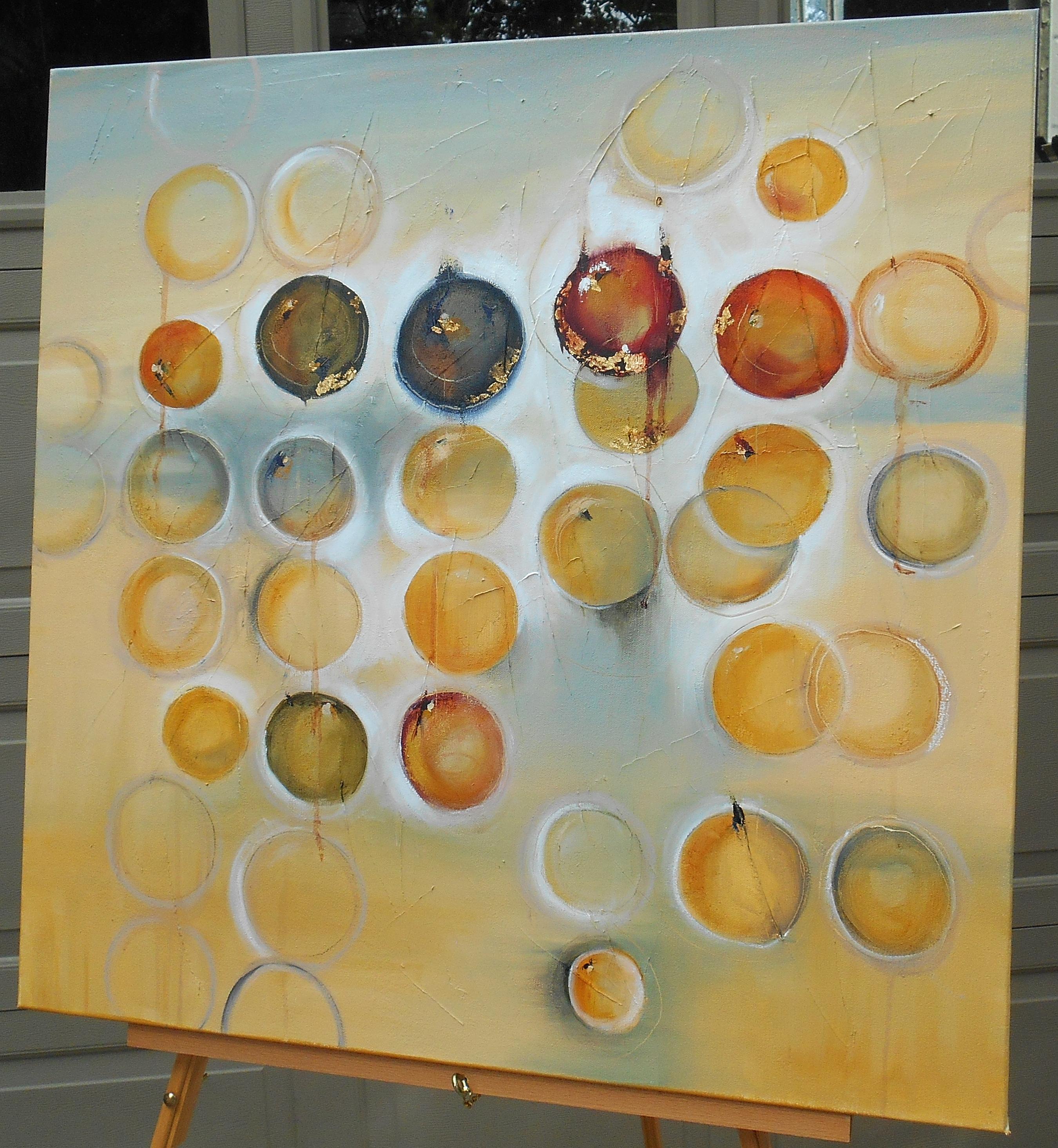 Cieli di settembre - Painting Astratto di Cynthia Ligeros