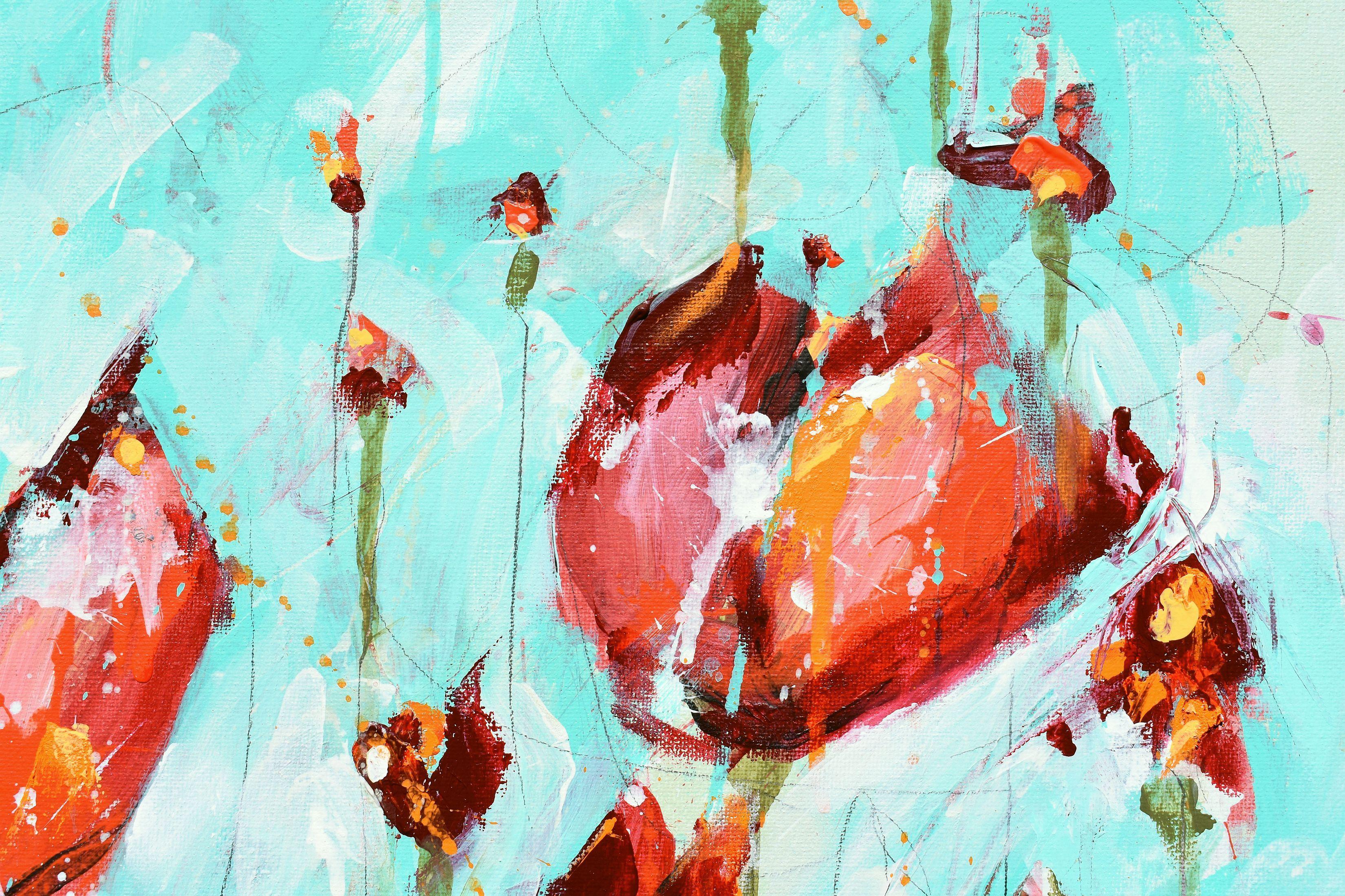 Symphony of the Tulips, Gemälde, Acryl auf MDF-Paneel (Abstrakt), Painting, von Cynthia Ligeros
