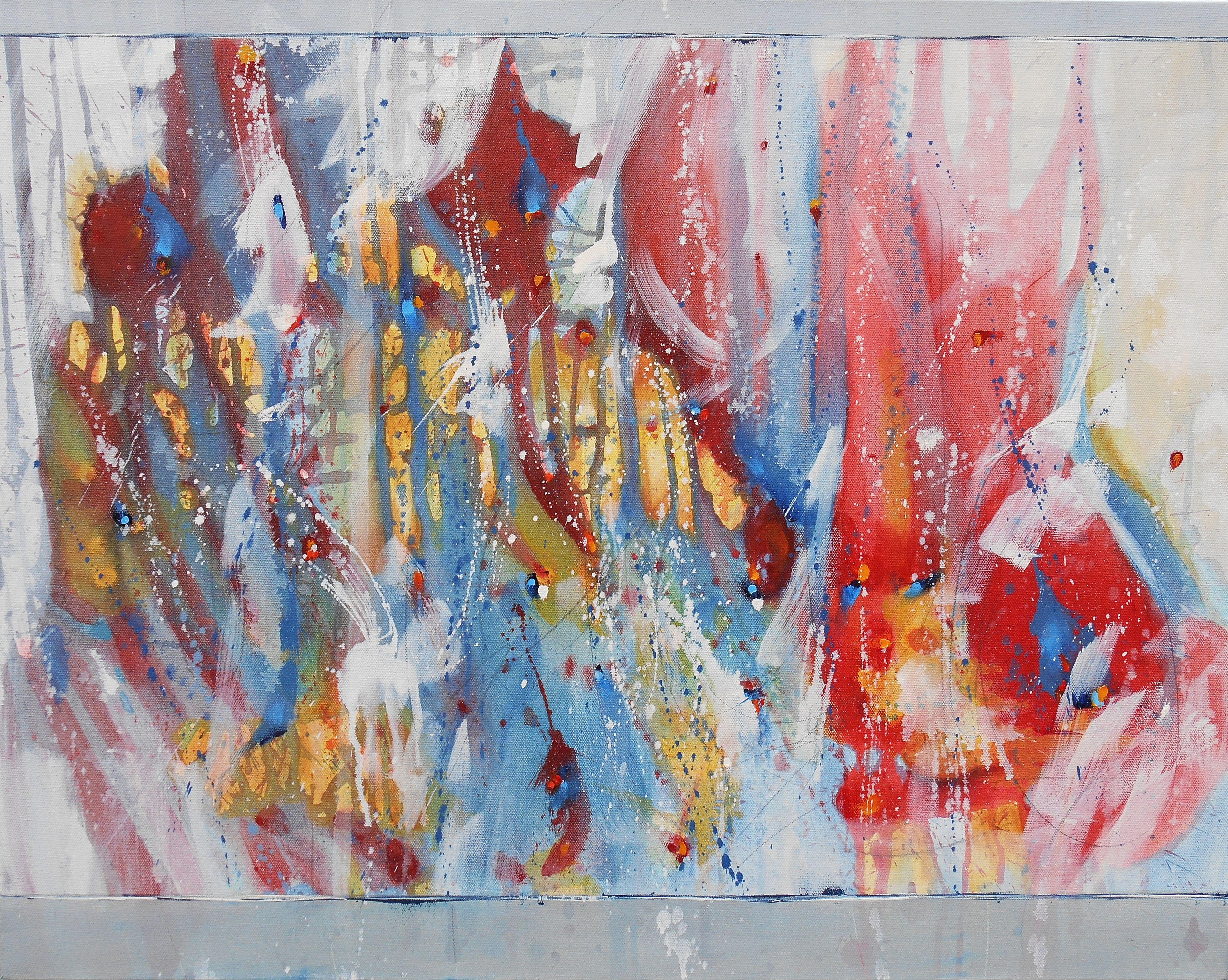 Abstract Painting di Cynthia Ligeros - Camminare sulle stelle, pittura a olio astratta