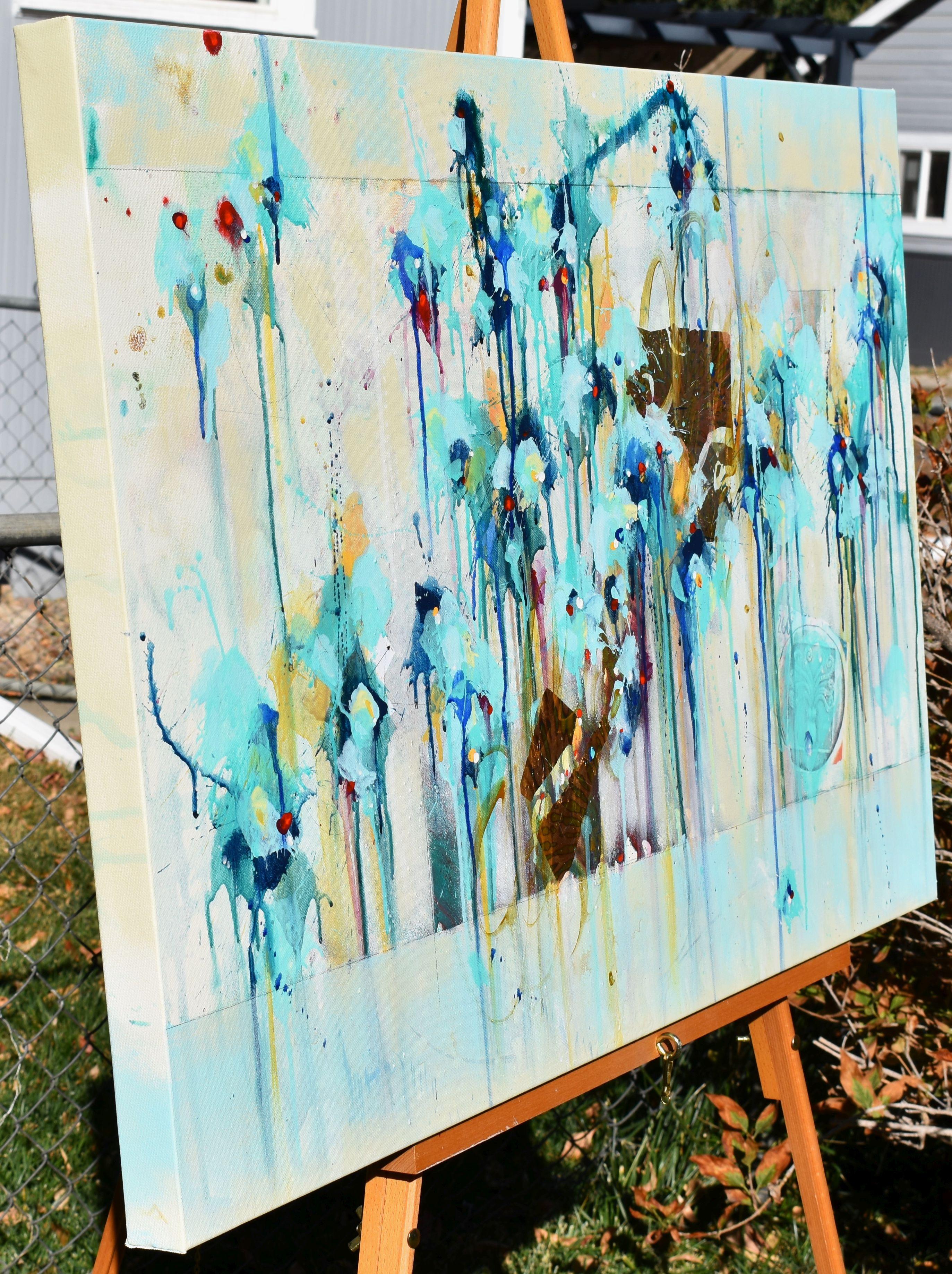 Whispering Winds of November, Abstraktes Gemälde – Painting von Cynthia Ligeros