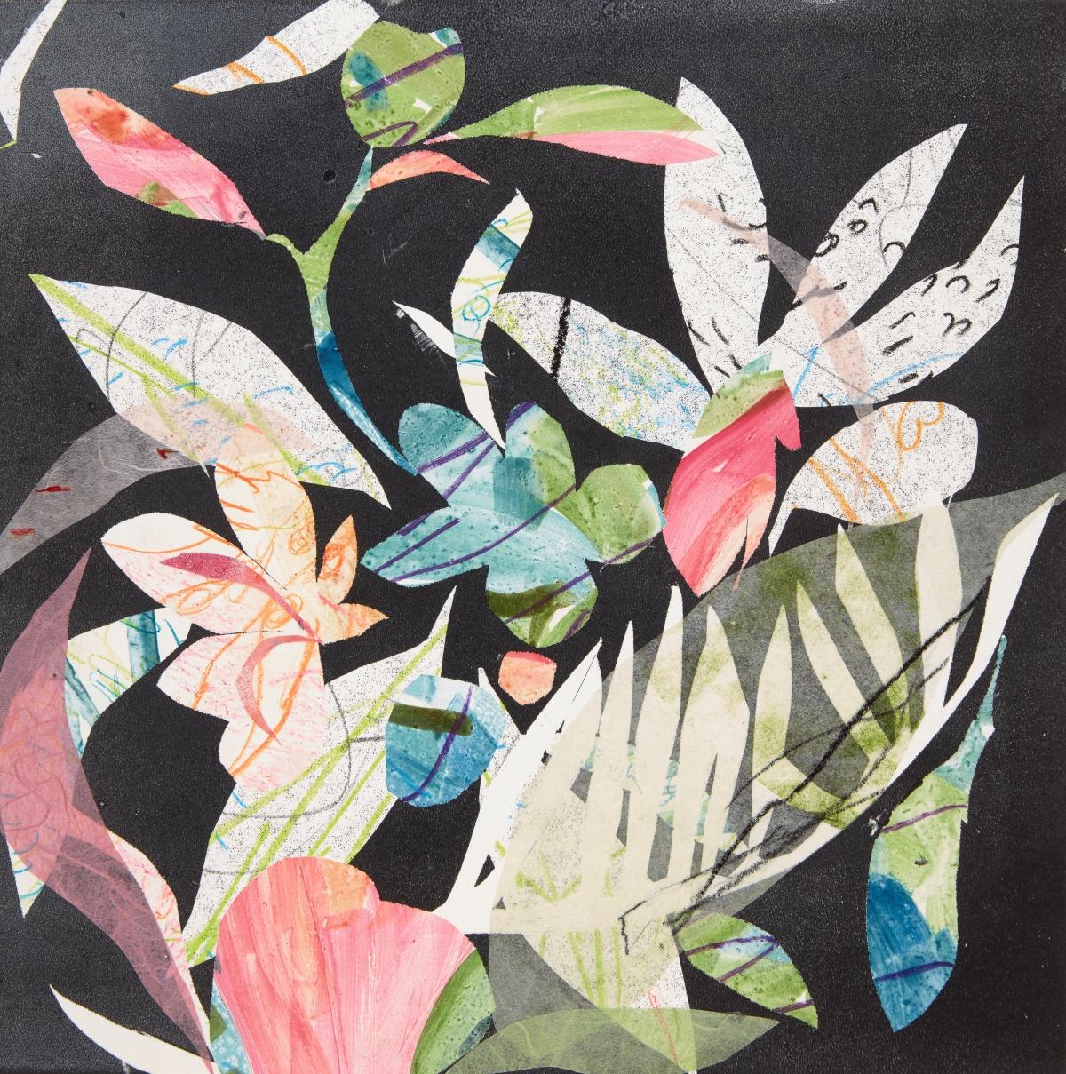 Cynthia MacCollum Landscape Print - Ipanema, Botanical,  Floral, Mixed Media, Work on Paper, Flowers, colorful