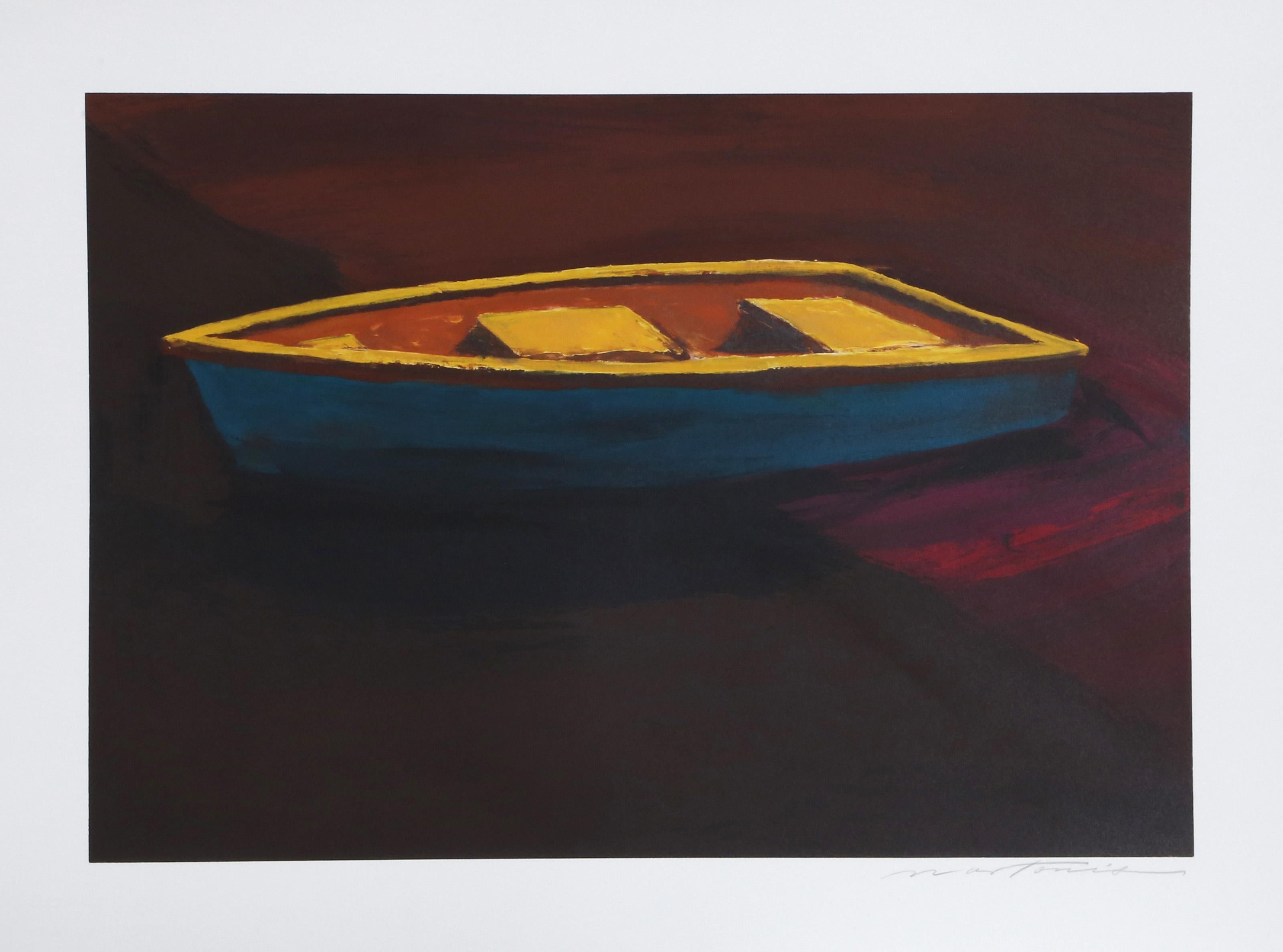 Rowboat, Contemporary Monoprint by Cynthia Nartonis