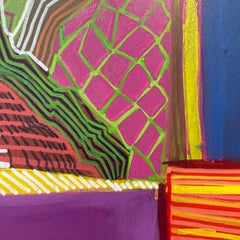 Cynthia Rojas "Drawn & Curtained" Abstract Acrylic Painting on Panel