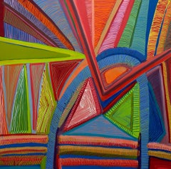 Cynthia Rojas „Swanlake“ Acryl und Tinte auf Holzplatte