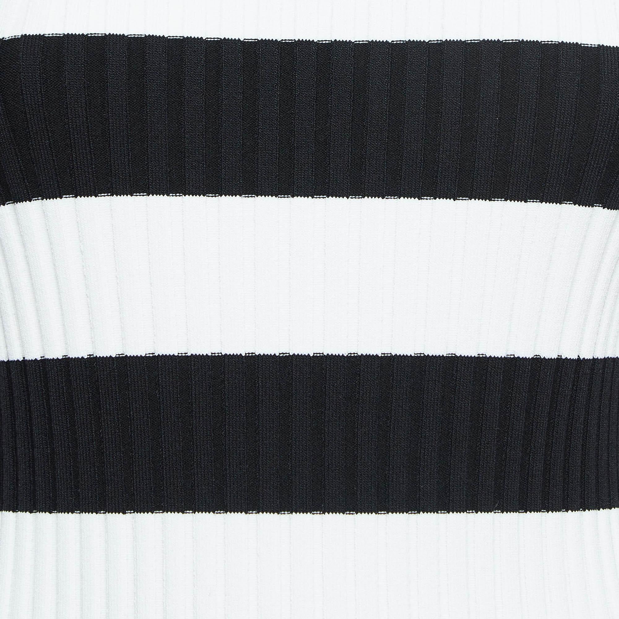 Nero Cynthia Rowley Maglione a maniche intere a righe bianco/nero M. in vendita