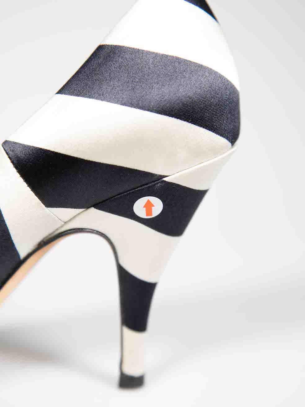 Cynthia Rowley gestreifte Satin-Pumps mit gestreiftem Druck Größe US 8 1