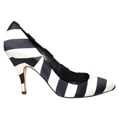 Cynthia Rowley gestreifte Satin-Pumps mit gestreiftem Druck Größe US 8