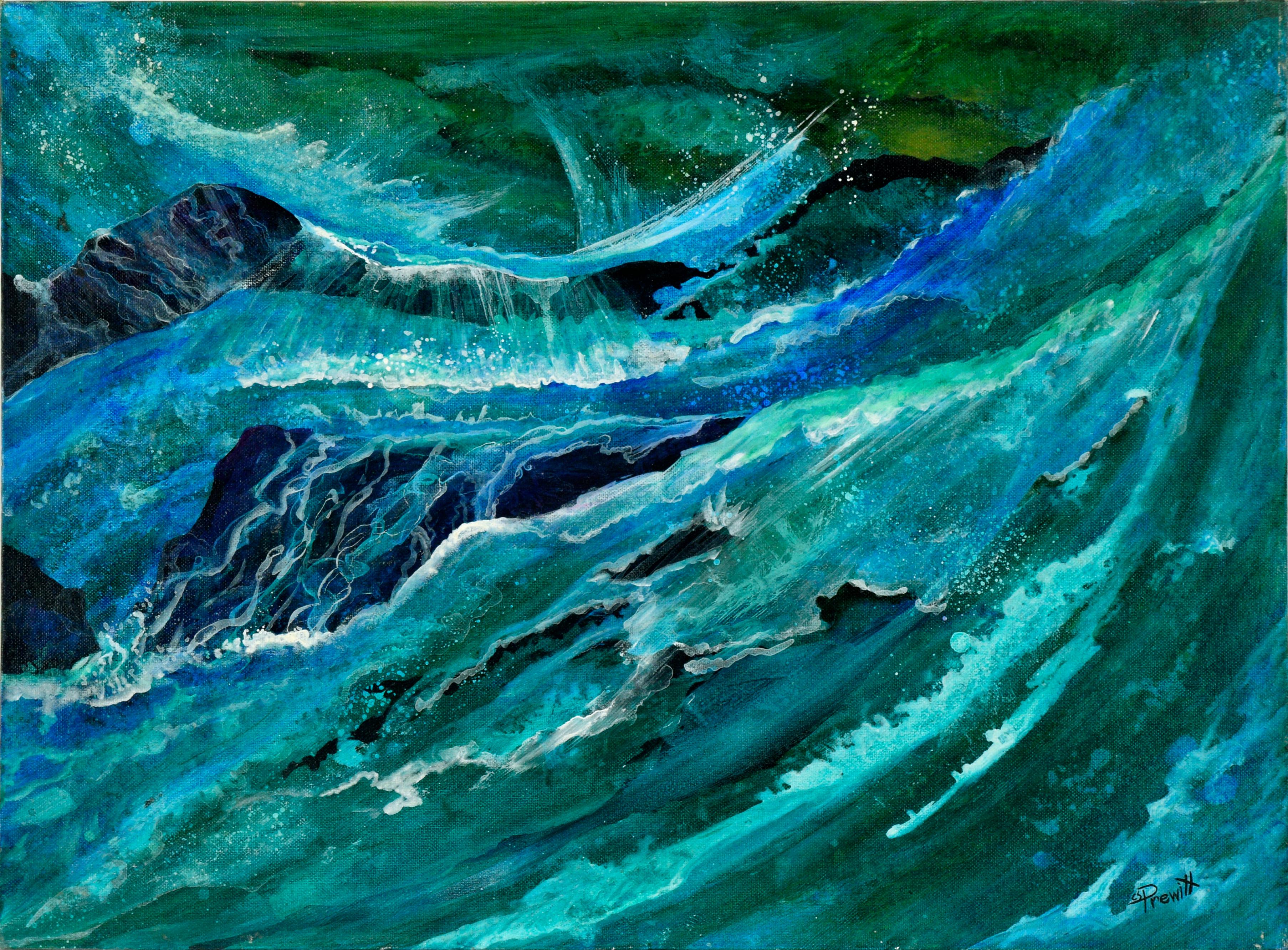 "Engulfed" - Turbulent Seascape by Cynthia Sachse Prewitt